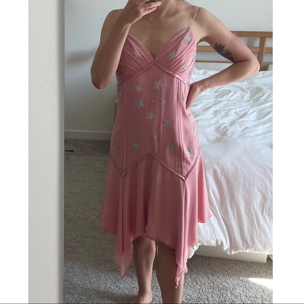 Betsey Johnson pink rhinestone star dress size 8